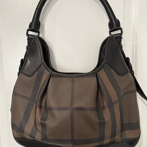 Burberry Plaid Shoulder Bag - Black and Brown